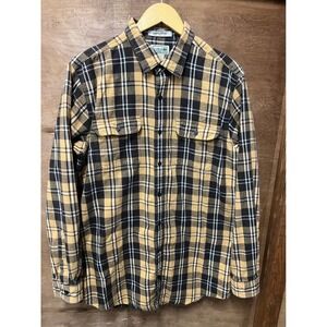 LL Bean Flannel Shirt Men's L Tall Plaid Button Down Long Sleeve Cotton